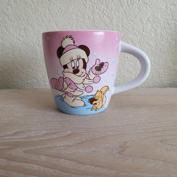 Disney Other - Vintage Disney Minnie Mouse with Squirrel in the Snow Wintertime Mug